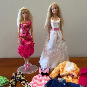 Barbie lot with clothes and accessories